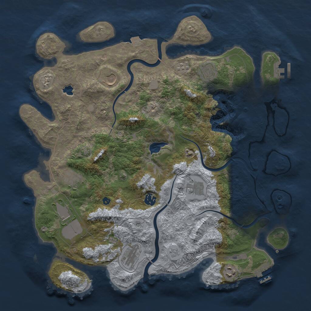 Rust Map: Procedural Map, Size: 4000, Seed: 1885030252, 15 Monuments