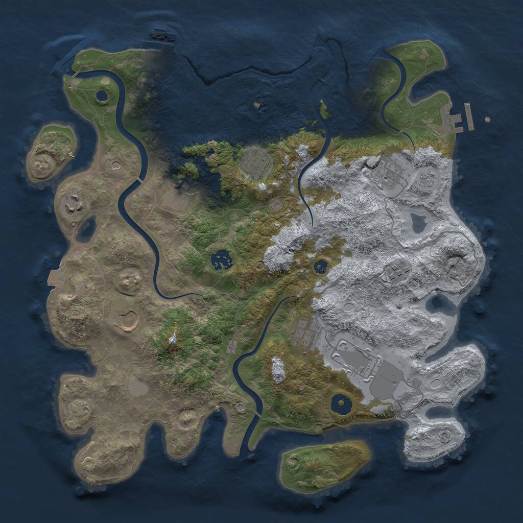 Rust Map: Procedural Map, Size: 3750, Seed: 375978971, 15 Monuments