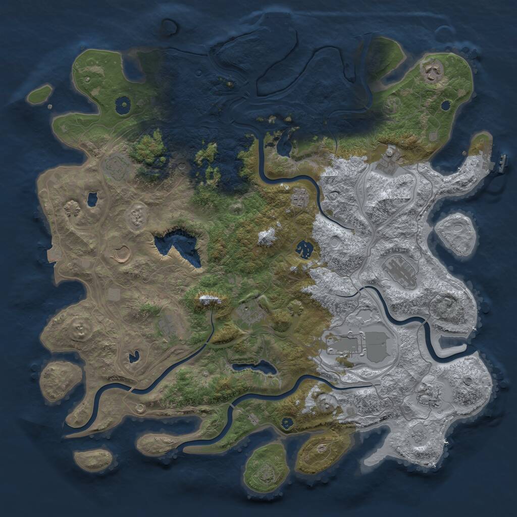 Rust Map: Procedural Map, Size: 4500, Seed: 292, 17 Monuments