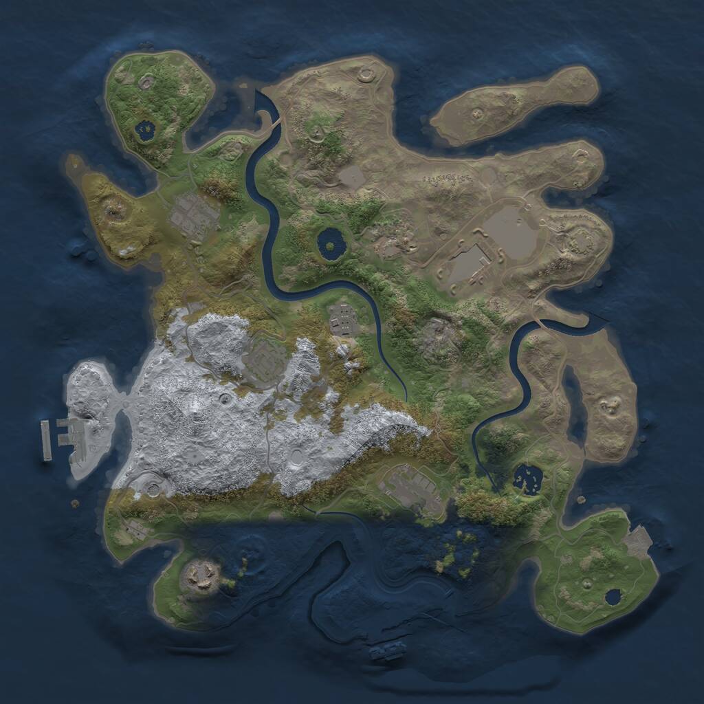 Rust Map: Procedural Map, Size: 3500, Seed: 117994, 13 Monuments