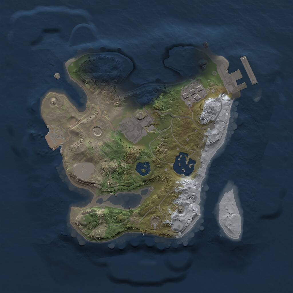 Rust Map: Procedural Map, Size: 2000, Seed: 36678789, 6 Monuments