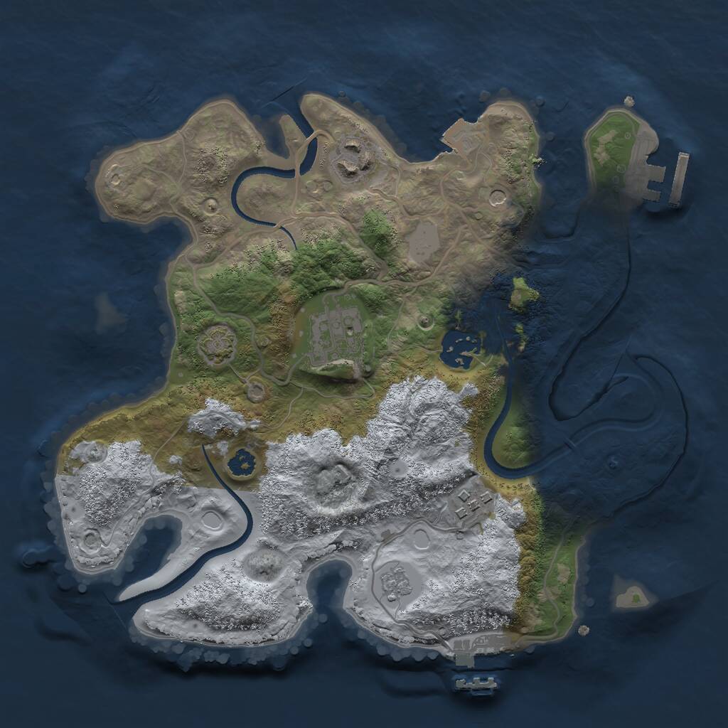 Rust Map: Procedural Map, Size: 2750, Seed: 1956427751, 10 Monuments
