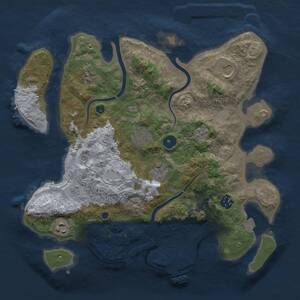 Thumbnail Rust Map: Procedural Map, Size: 3500, Seed: 1399572304, 12 Monuments