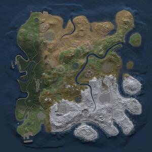 Thumbnail Rust Map: Procedural Map, Size: 3600, Seed: 87744567, 18 Monuments