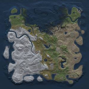 Thumbnail Rust Map: Procedural Map, Size: 4500, Seed: 1888113630, 16 Monuments