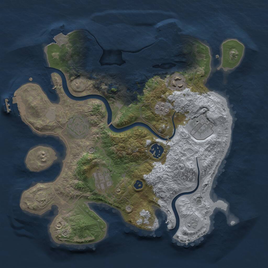 Rust Map: Procedural Map, Size: 3000, Seed: 89495, 12 Monuments
