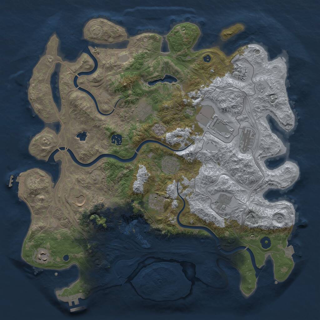 Rust Map: Procedural Map, Size: 4250, Seed: 1481626631, 17 Monuments