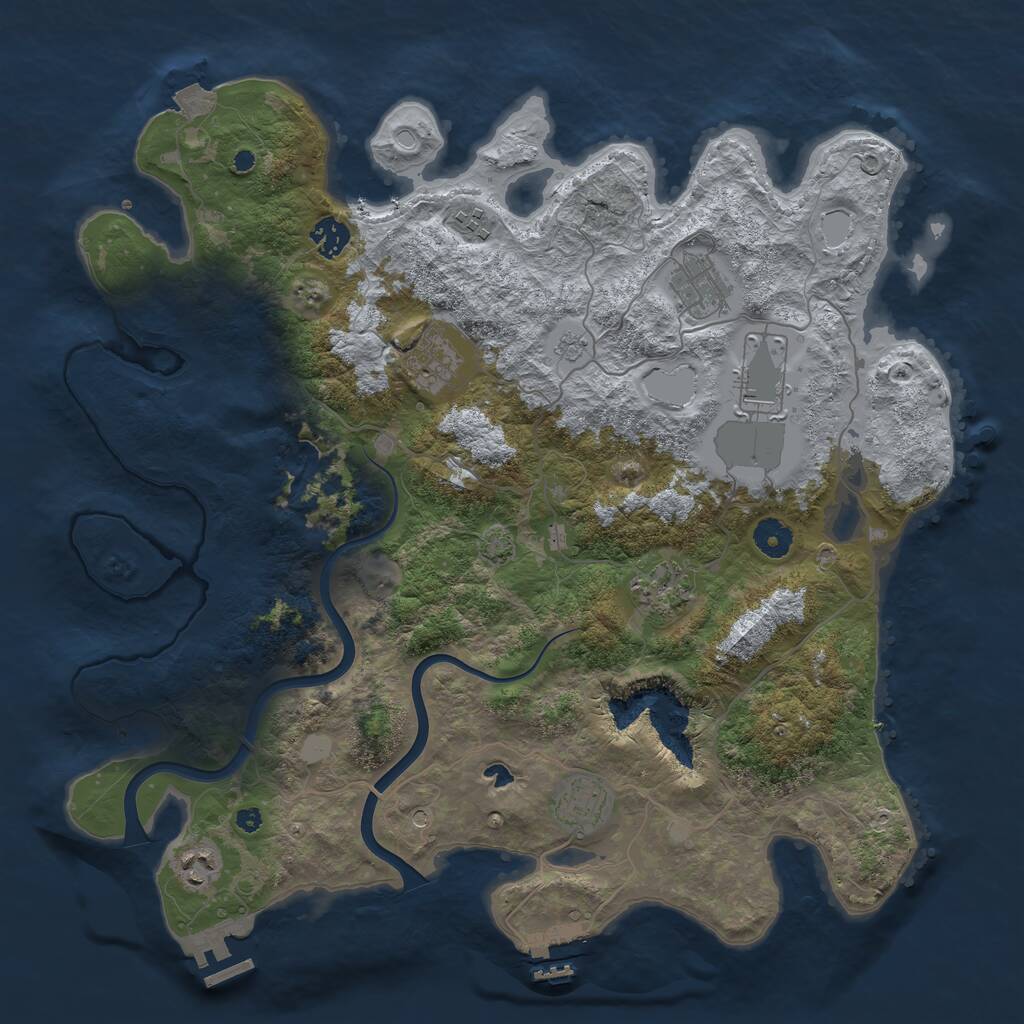 Rust Map: Procedural Map, Size: 4000, Seed: 1718029809, 14 Monuments