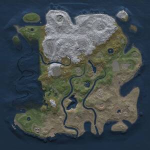 Thumbnail Rust Map: Procedural Map, Size: 4000, Seed: 374916022, 14 Monuments