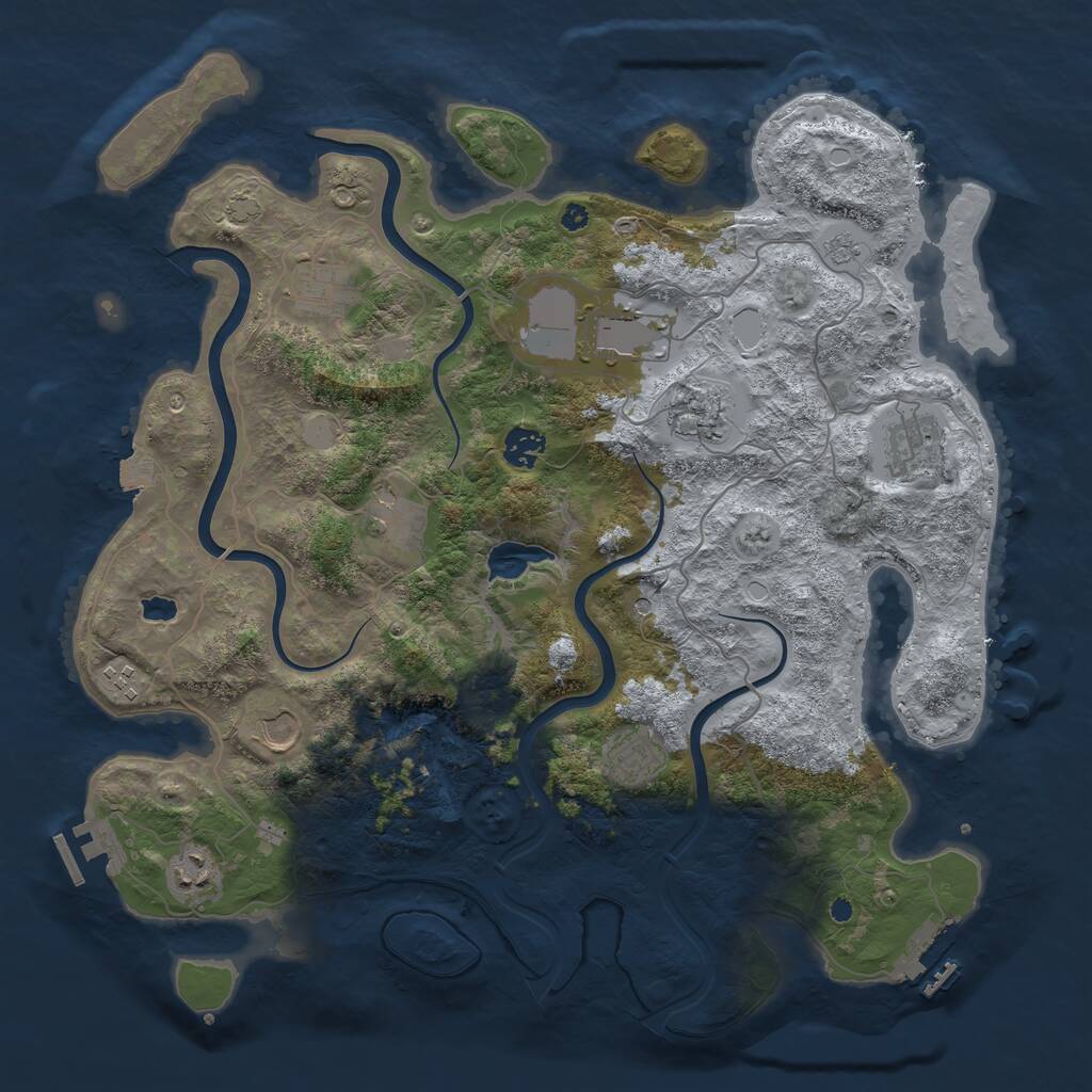 Rust Map: Procedural Map, Size: 4000, Seed: 1826473333, 16 Monuments