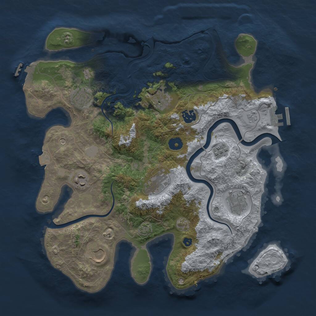 Rust Map: Procedural Map, Size: 3500, Seed: 272902131, 14 Monuments