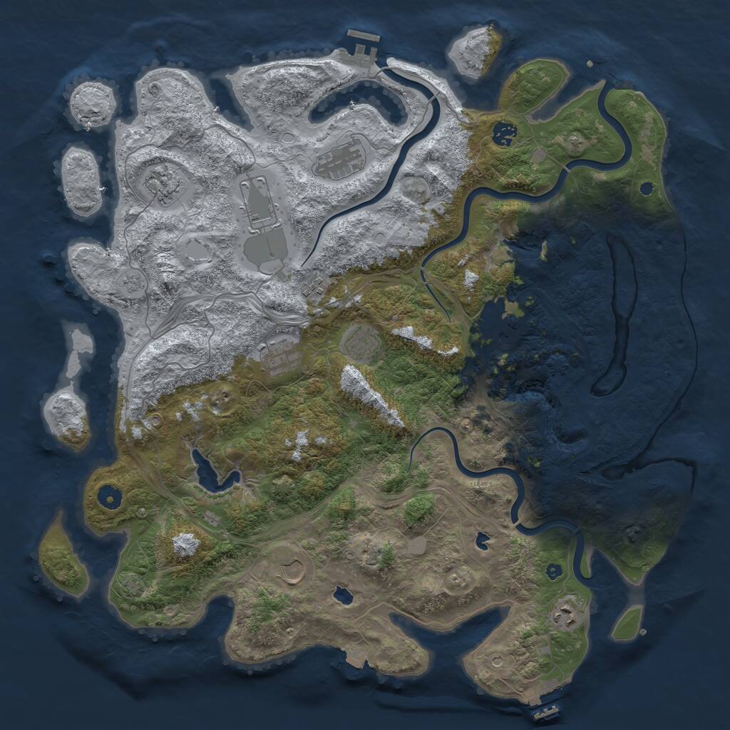 Rust Map: Procedural Map, Size: 4500, Seed: 1984511894, 16 Monuments