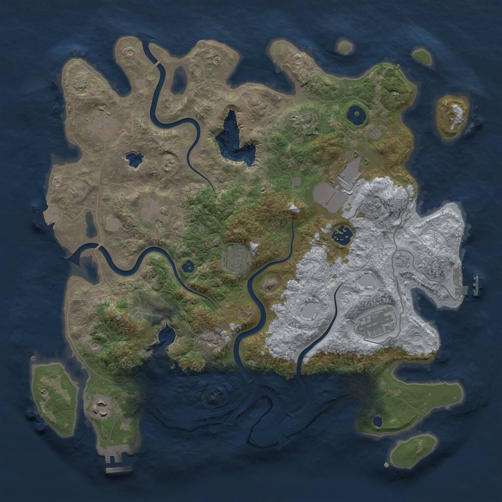 Rust Map: Procedural Map, Size: 4000, Seed: 1780618445, 15 Monuments