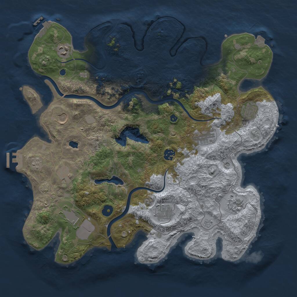 Rust Map: Procedural Map, Size: 4000, Seed: 1946692721, 16 Monuments