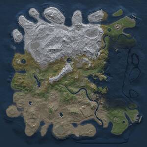 Thumbnail Rust Map: Procedural Map, Size: 4500, Seed: 2041224352, 17 Monuments