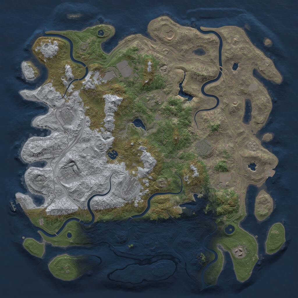 Rust Map: Procedural Map, Size: 4750, Seed: 1198, 16 Monuments