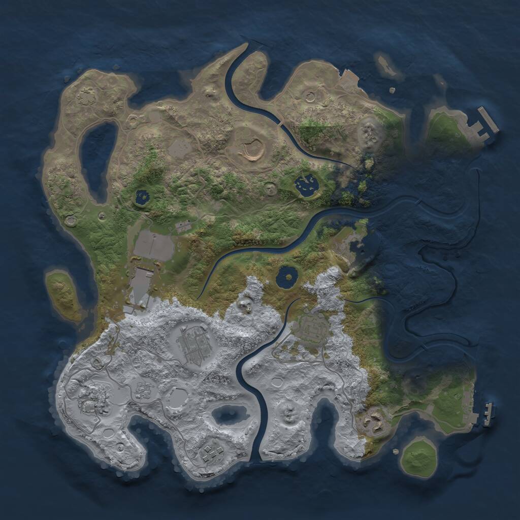 Rust Map: Procedural Map, Size: 3500, Seed: 1431966367, 15 Monuments