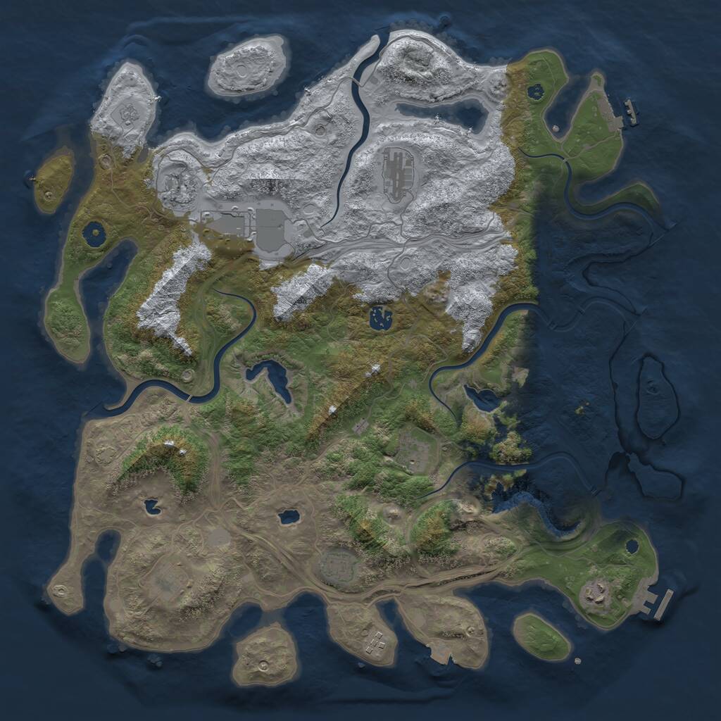 Rust Map: Procedural Map, Size: 4500, Seed: 227128726, 15 Monuments