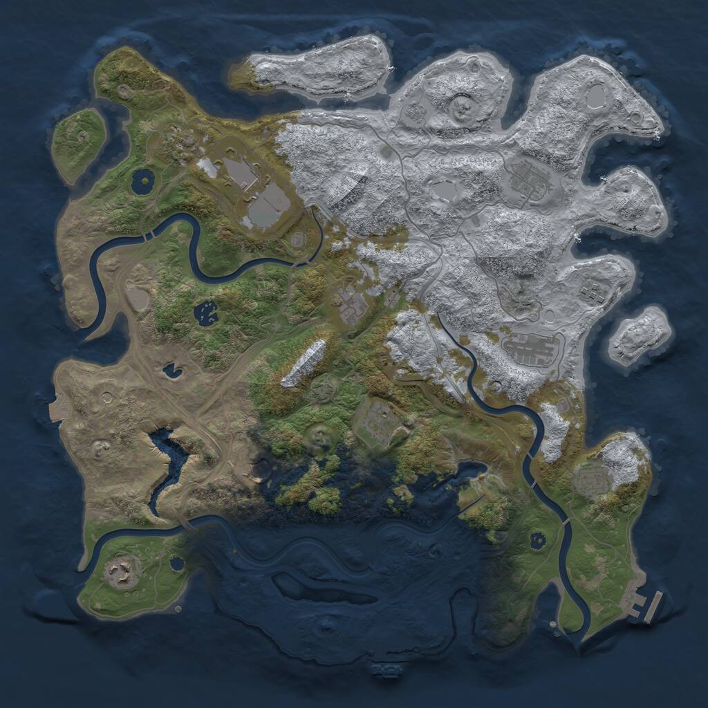 Rust Map: Procedural Map, Size: 4250, Seed: 31611, 17 Monuments