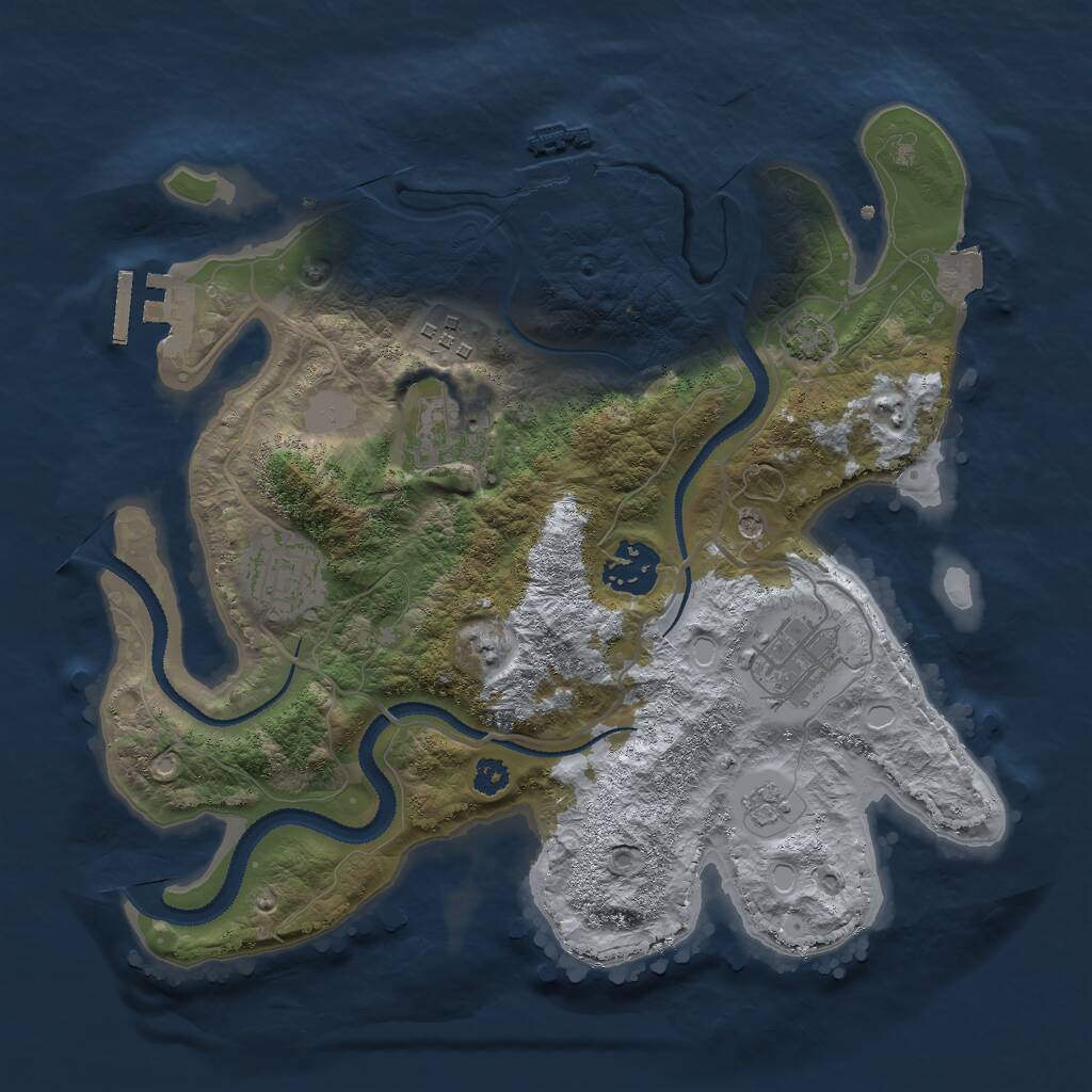 Rust Map: Procedural Map, Size: 3000, Seed: 24339, 11 Monuments