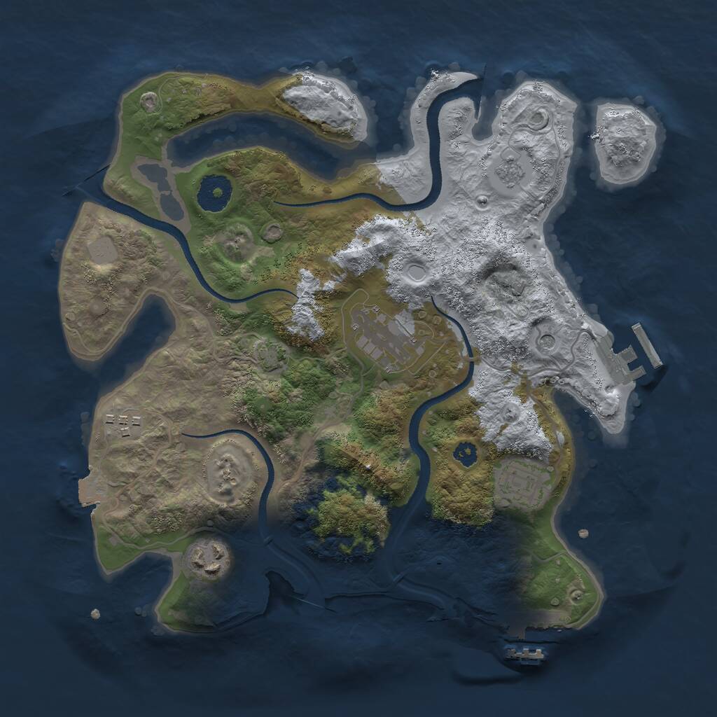 Rust Map: Procedural Map, Size: 3000, Seed: 316981, 10 Monuments