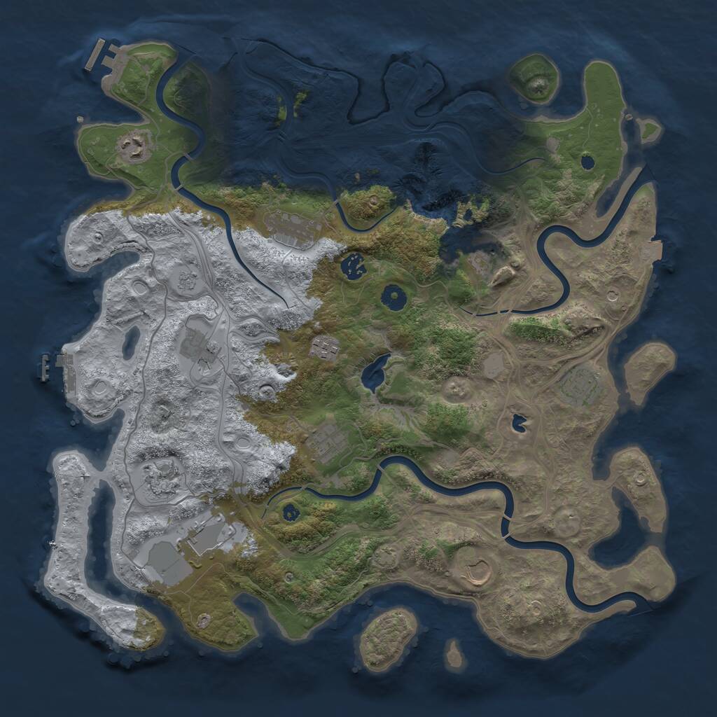 Rust Map: Procedural Map, Size: 4250, Seed: 636775816, 17 Monuments