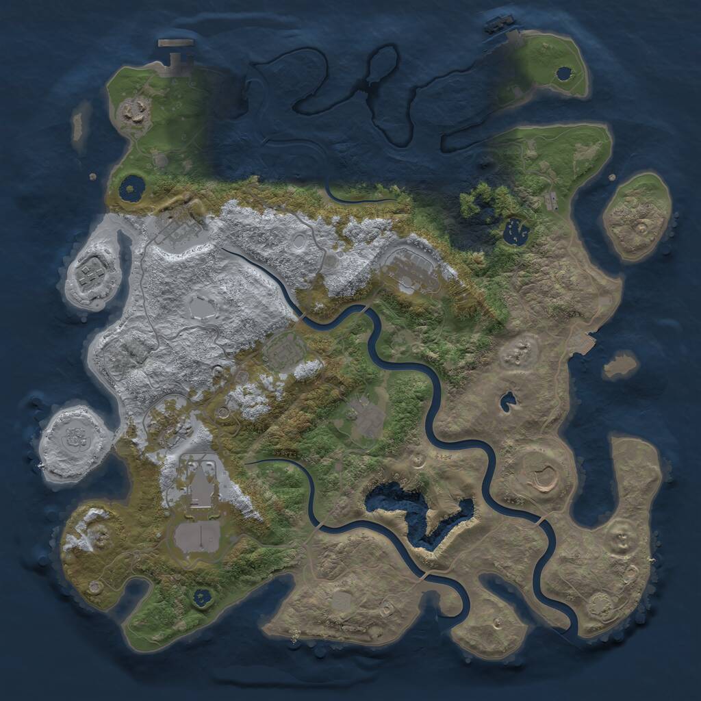 Rust Map: Procedural Map, Size: 4000, Seed: 1130883062, 16 Monuments