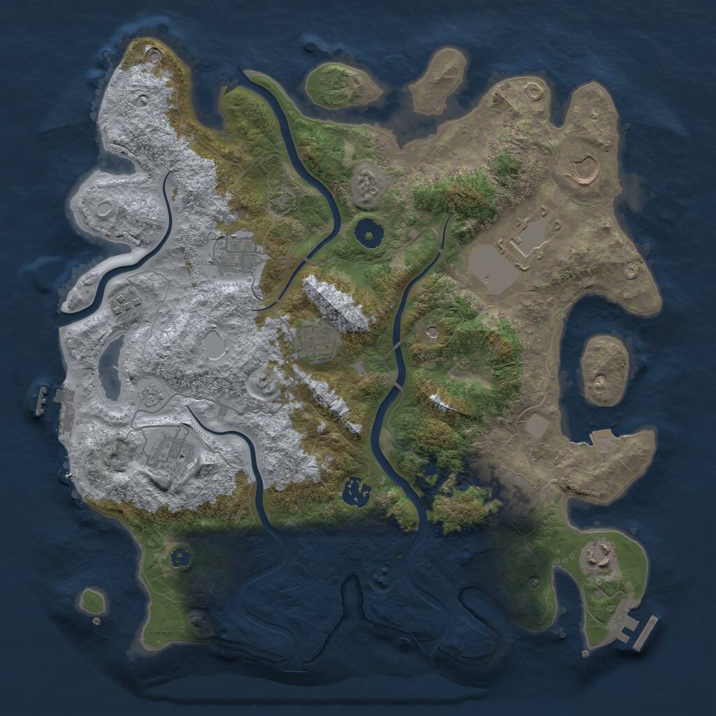 Rust Map: Procedural Map, Size: 3750, Seed: 260820, 15 Monuments