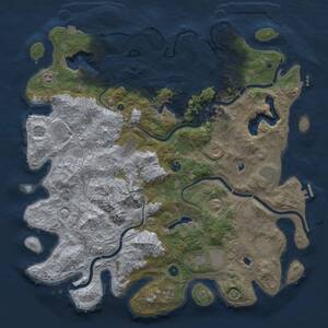 Thumbnail Rust Map: Procedural Map, Size: 5000, Seed: 772777229, 16 Monuments