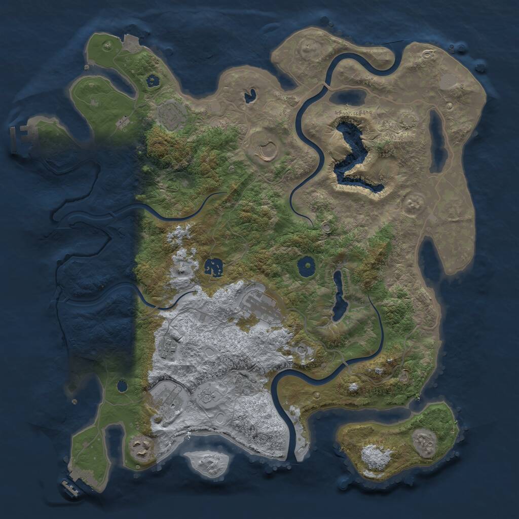 Rust Map: Procedural Map, Size: 4000, Seed: 2469955, 13 Monuments