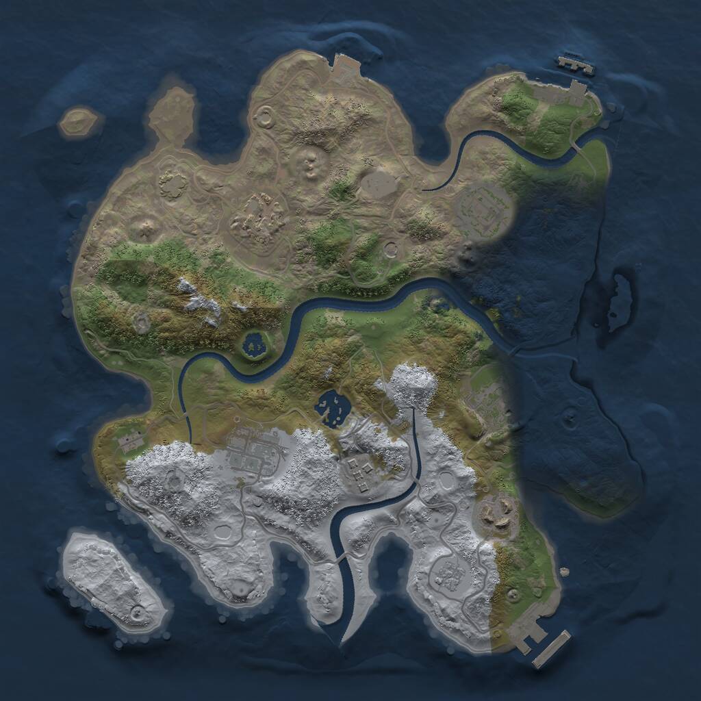 Rust Map: Procedural Map, Size: 3000, Seed: 17445, 13 Monuments