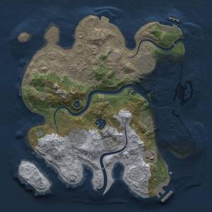 Thumbnail Rust Map: Procedural Map, Size: 3000, Seed: 17445, 13 Monuments