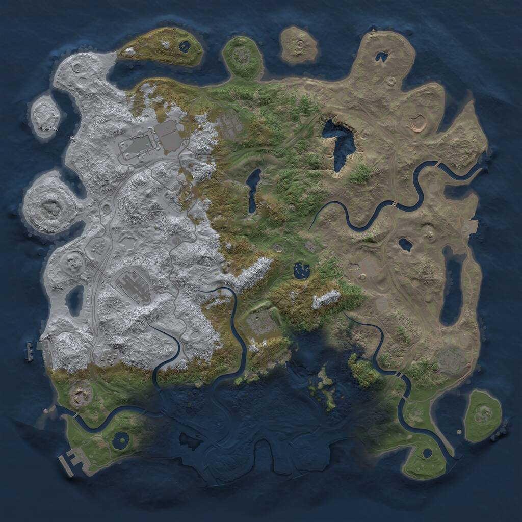 Rust Map: Procedural Map, Size: 4500, Seed: 1781444867, 17 Monuments