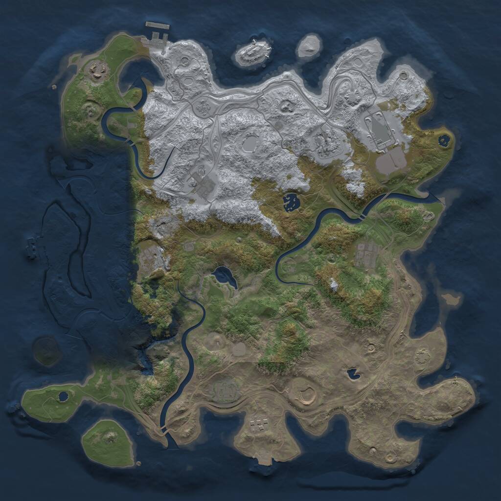 Rust Map: Procedural Map, Size: 4250, Seed: 341824019, 16 Monuments
