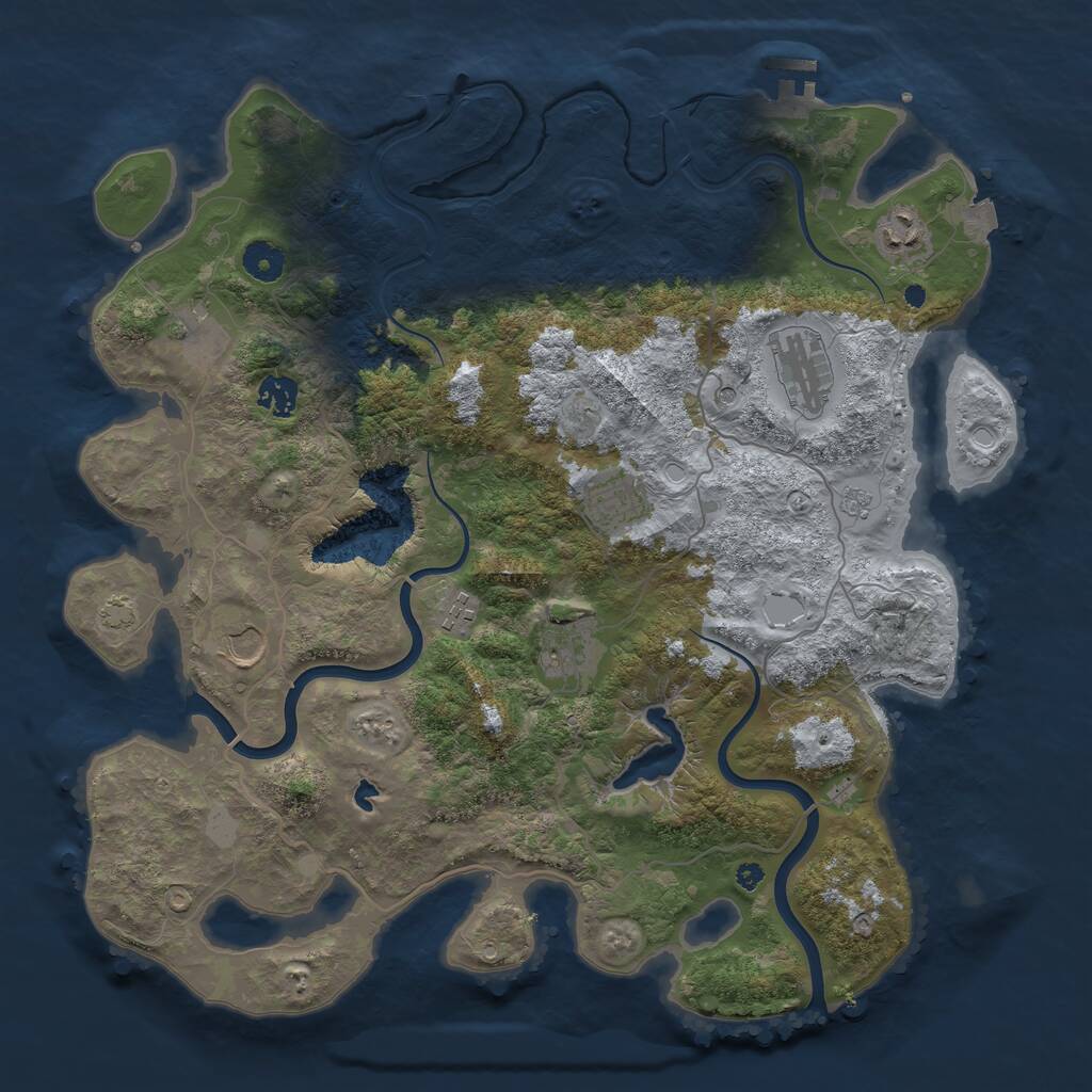 Rust Map: Procedural Map, Size: 4000, Seed: 8108, 13 Monuments