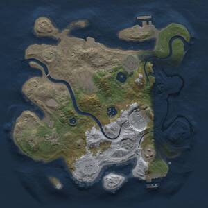 Thumbnail Rust Map: Procedural Map, Size: 3000, Seed: 1243546171, 13 Monuments