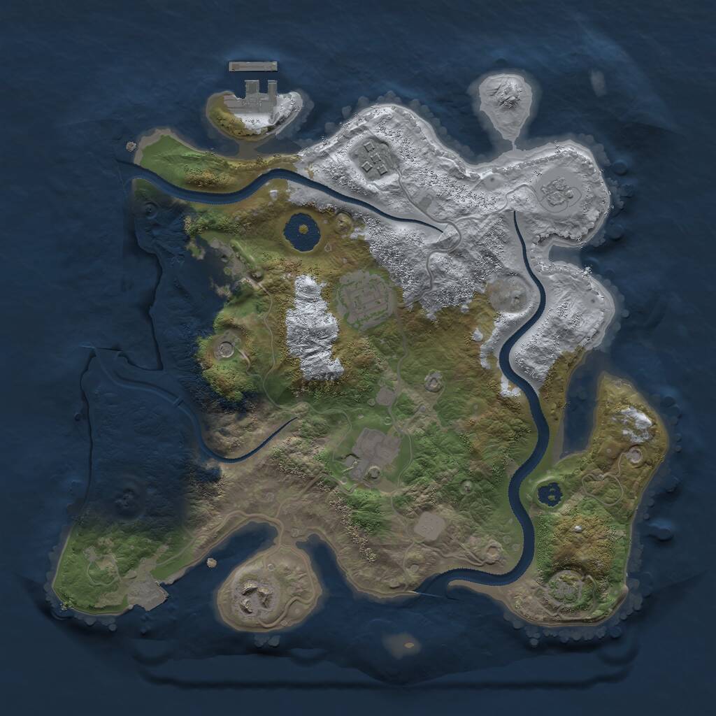 Rust Map: Procedural Map, Size: 3000, Seed: 2014242890, 10 Monuments