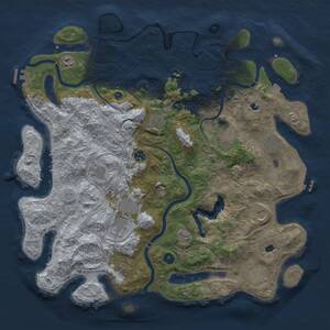 Thumbnail Rust Map: Procedural Map, Size: 4500, Seed: 9876432, 17 Monuments