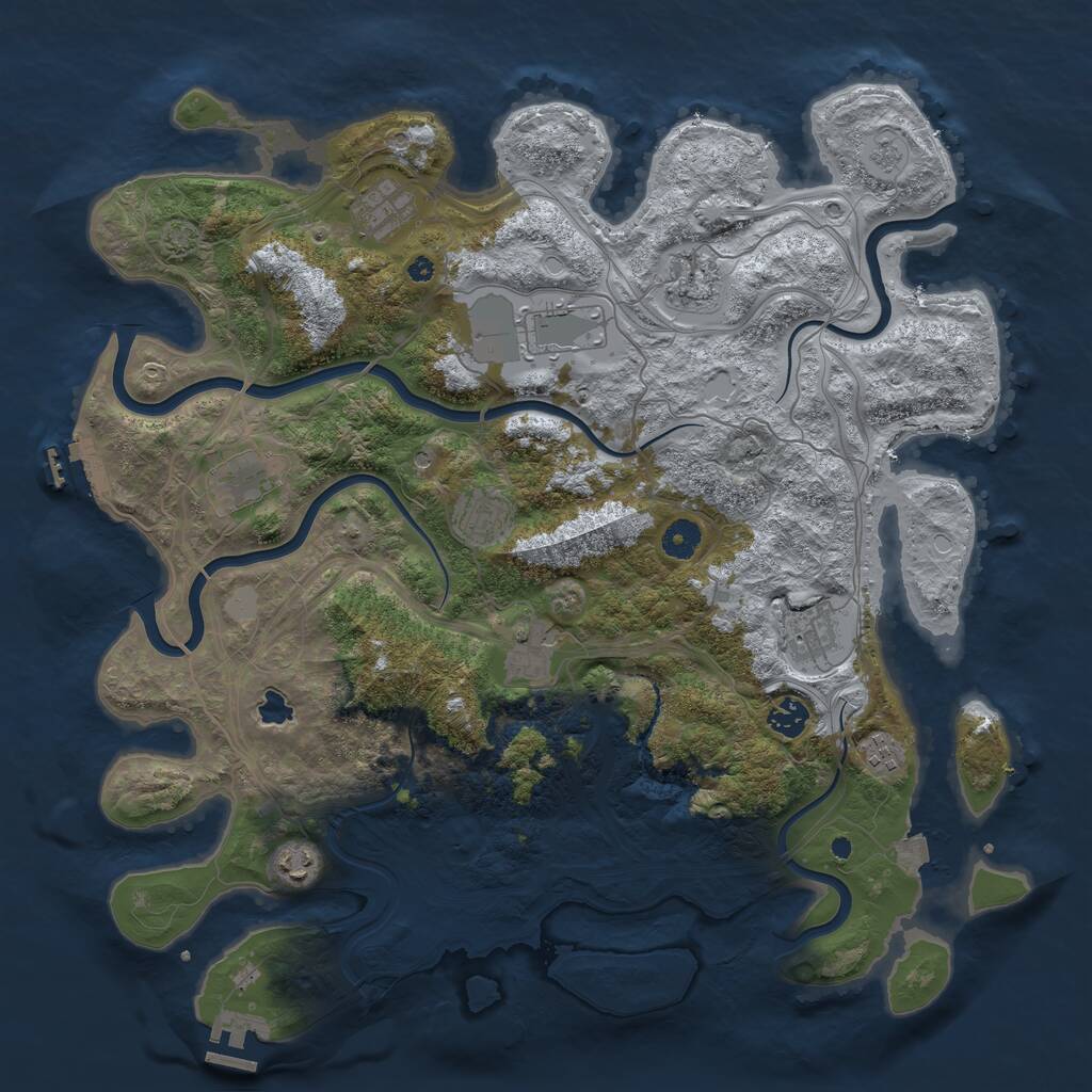 Rust Map: Procedural Map, Size: 4250, Seed: 1130756264, 16 Monuments