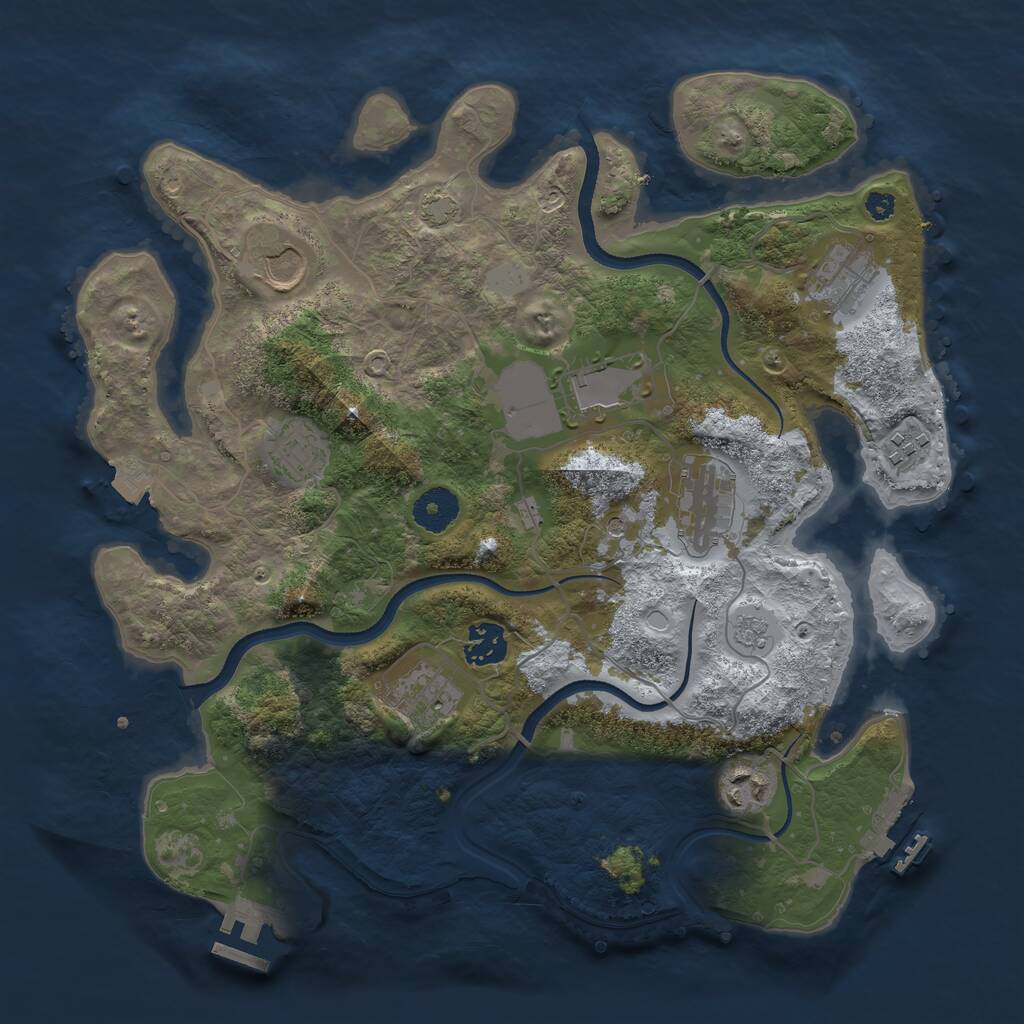 Rust Map: Procedural Map, Size: 3500, Seed: 631163, 15 Monuments