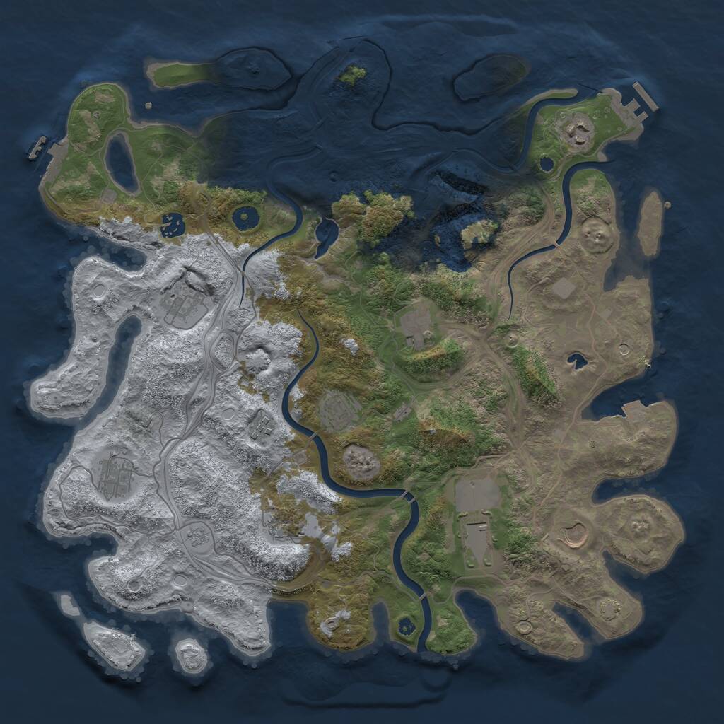 Rust Map: Procedural Map, Size: 4250, Seed: 6516434, 16 Monuments