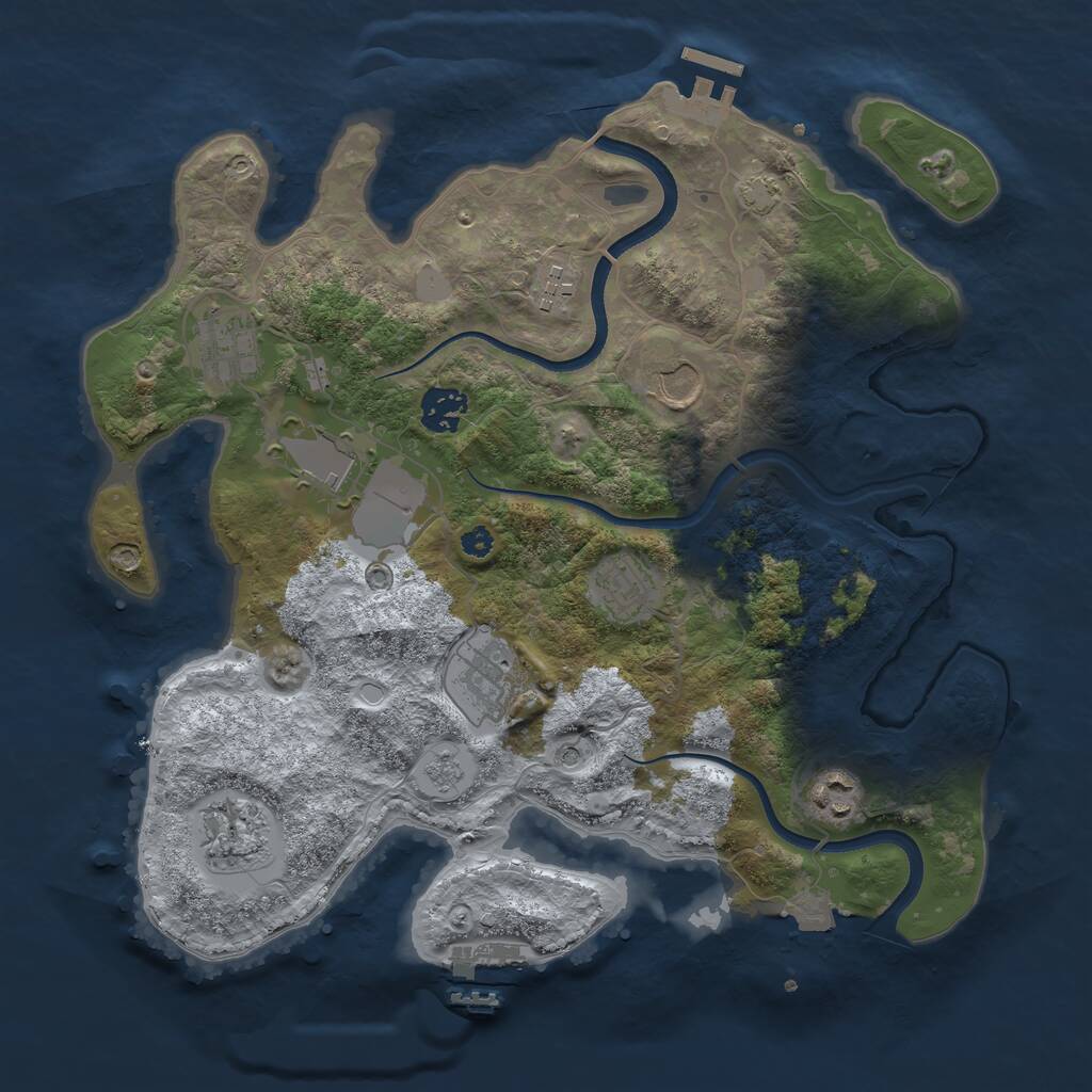 Rust Map: Procedural Map, Size: 3500, Seed: 58193139, 15 Monuments