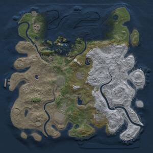 Thumbnail Rust Map: Procedural Map, Size: 4050, Seed: 439402732, 15 Monuments