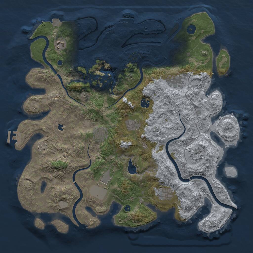 Rust Map: Procedural Map, Size: 4050, Seed: 439402732, 15 Monuments