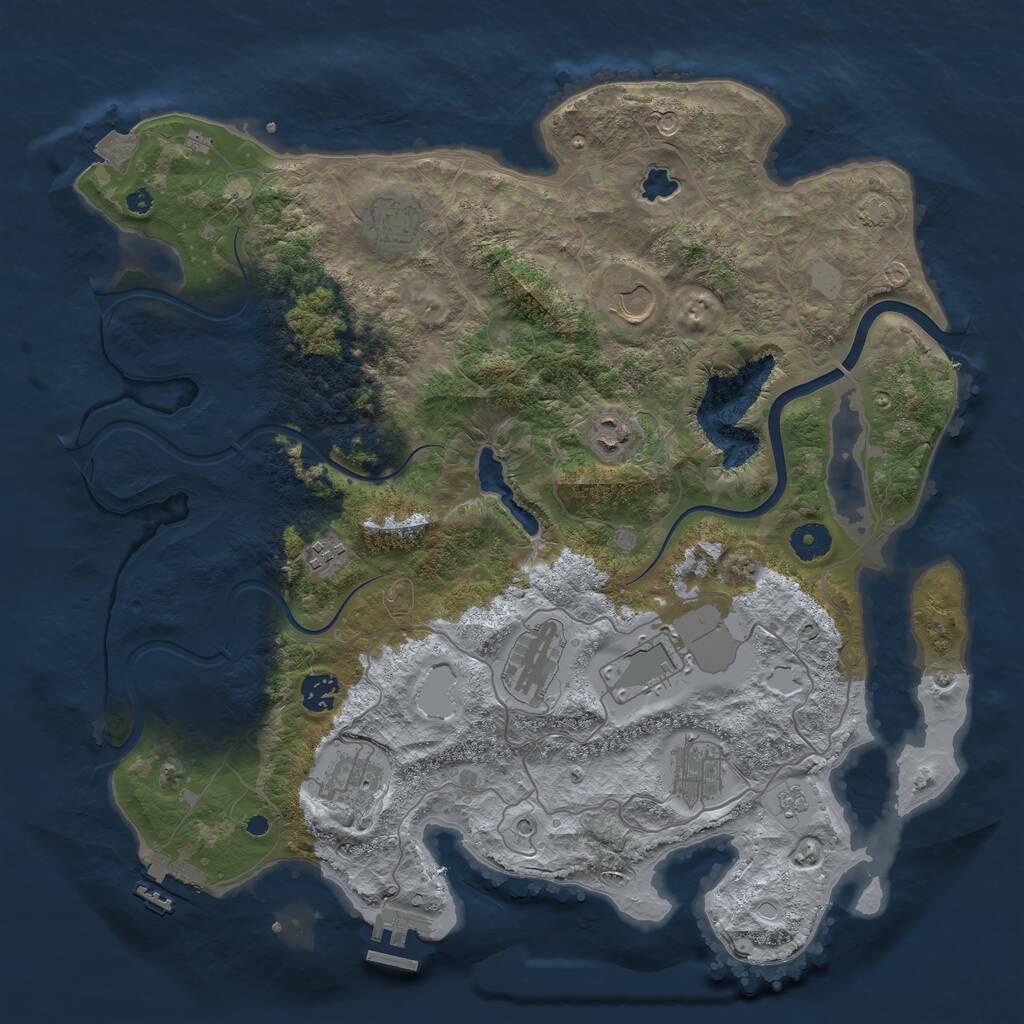 Rust Map: Procedural Map, Size: 4000, Seed: 1559353135, 15 Monuments