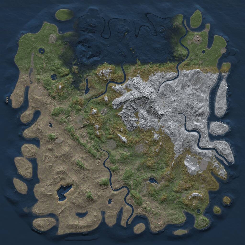 Rust Map: Procedural Map, Size: 6000, Seed: 1089462488, 17 Monuments