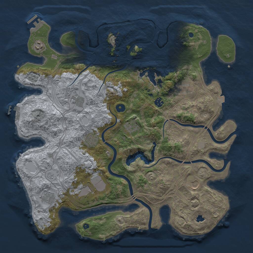 Rust Map: Procedural Map, Size: 4250, Seed: 1641466934, 16 Monuments