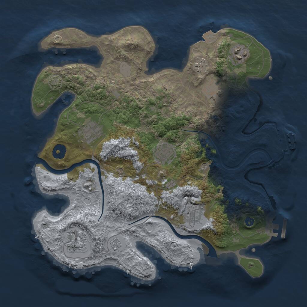 Rust Map: Procedural Map, Size: 3200, Seed: 259110396, 13 Monuments