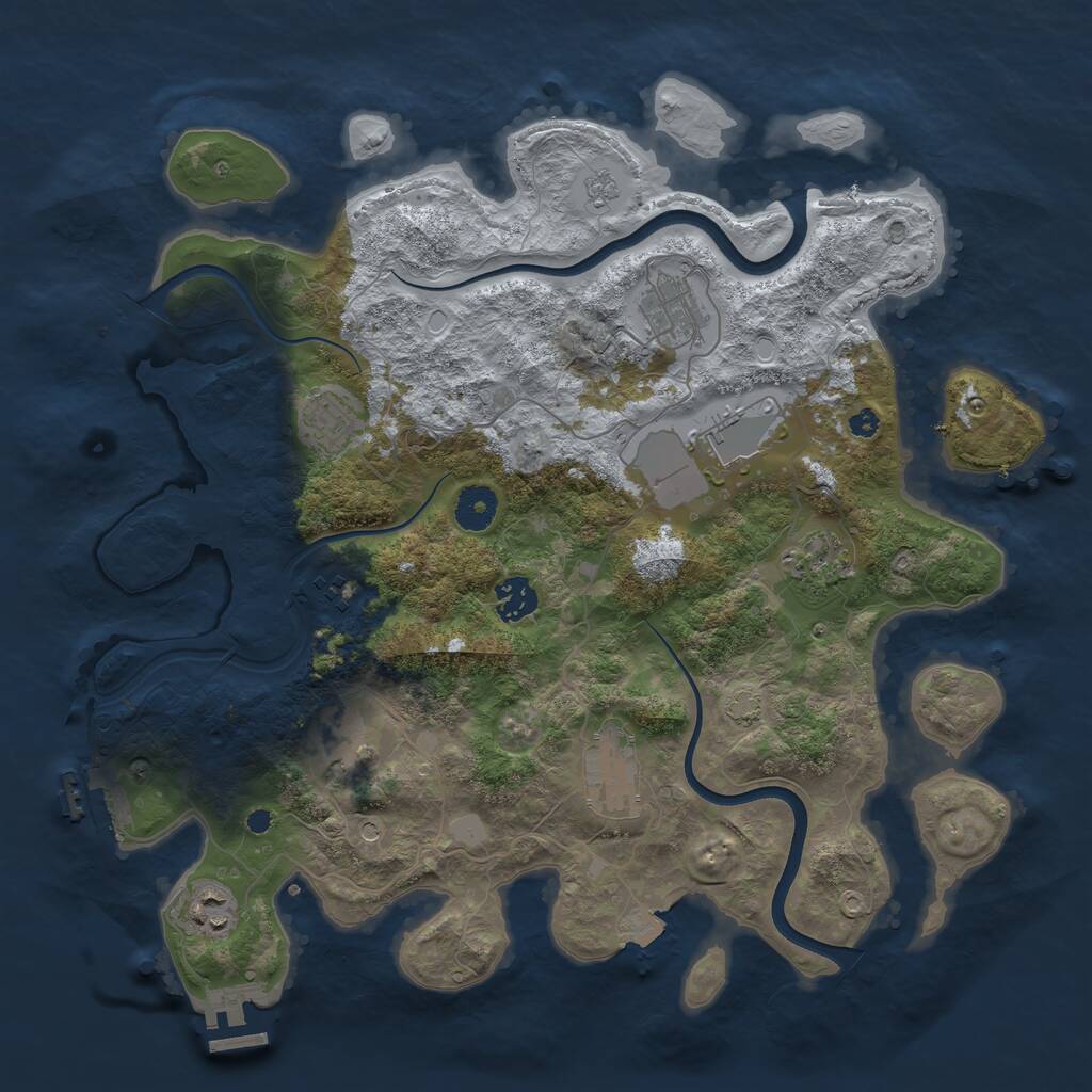 Rust Map: Procedural Map, Size: 3750, Seed: 17459558, 15 Monuments