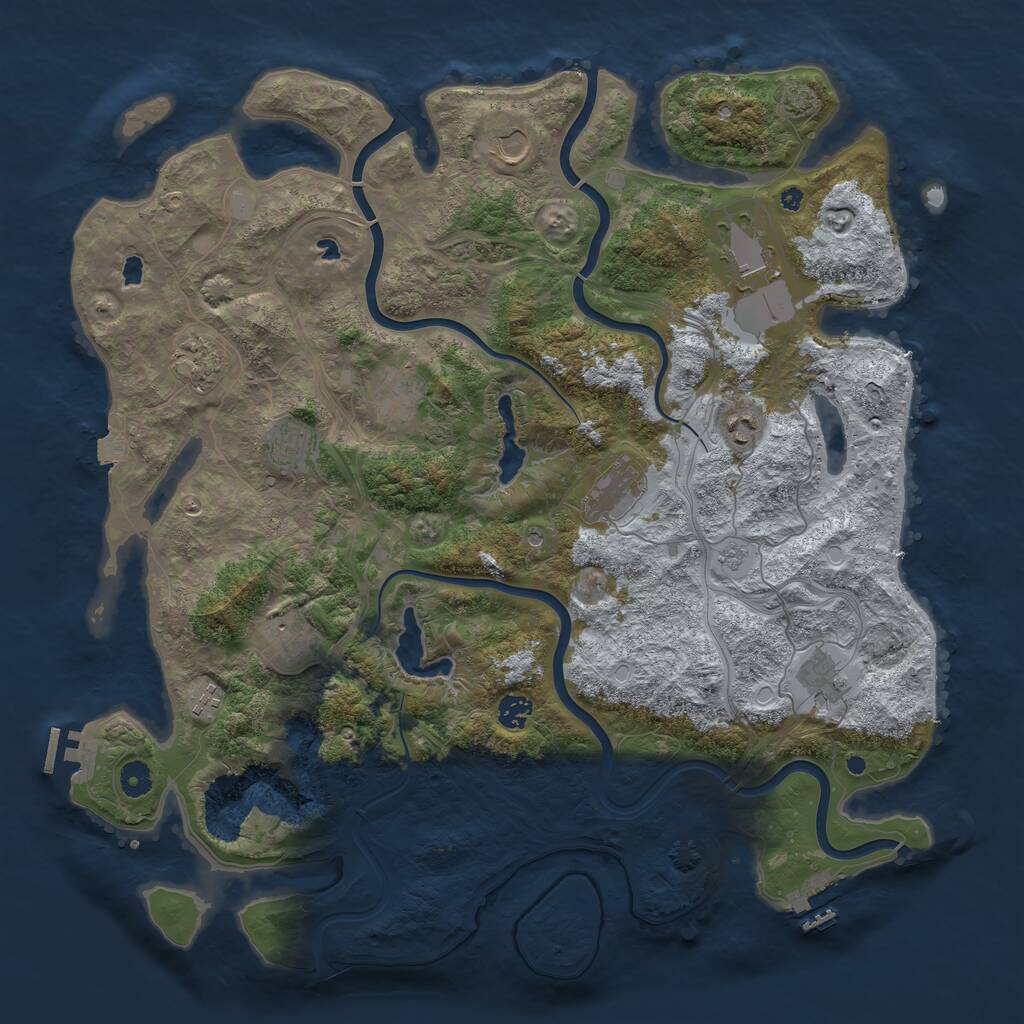 Rust Map: Procedural Map, Size: 4500, Seed: 1780133509, 17 Monuments
